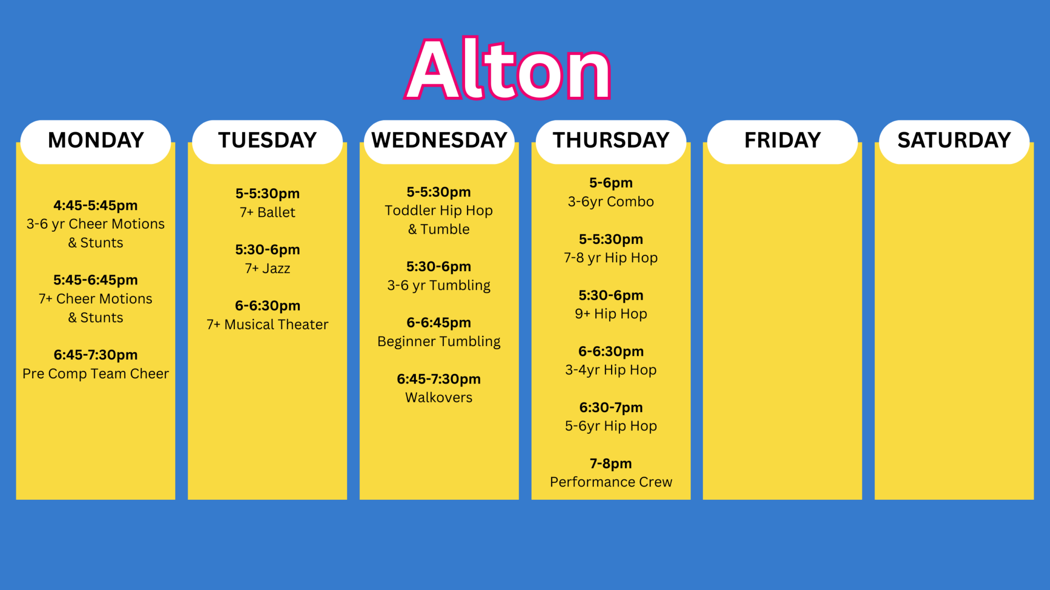 Alton Schedule