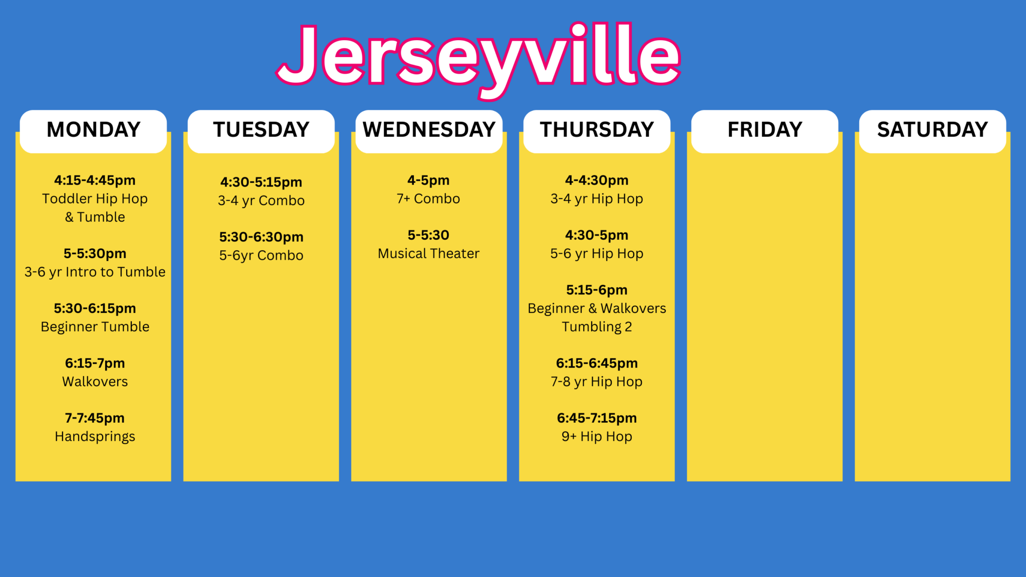 Jerseyville Schedule